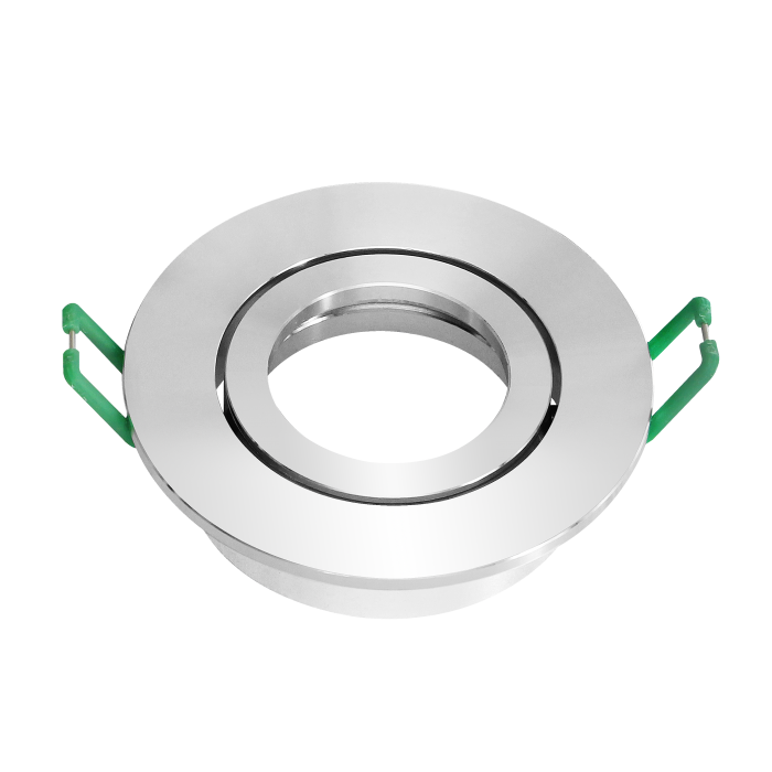 Tiltable CNC Cut Pure Aluminium Downlighter Fitting - Silver - Image 2